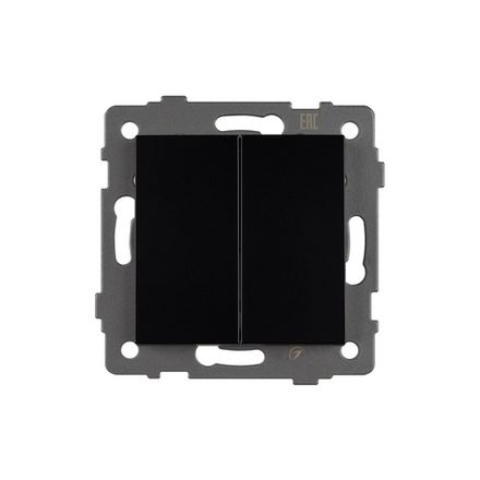 Механизм выключателя двухклавишный непроходной SWT-MK02-PL-BK-V (250V, 10A) (Arlight, -)