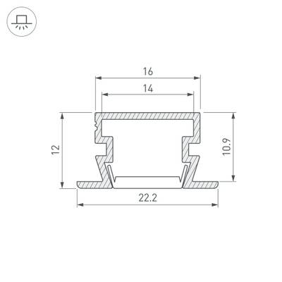 Профиль PDS-FS-3000 ANOD (Arlight, Алюминий)