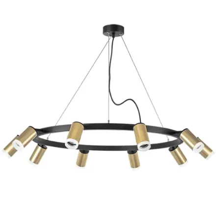 LR0204000 Люстра RULLO 10х50W GU10 ЧЕРНЫЙ/ЗОЛОТО (571020+214440-10+202430-10)