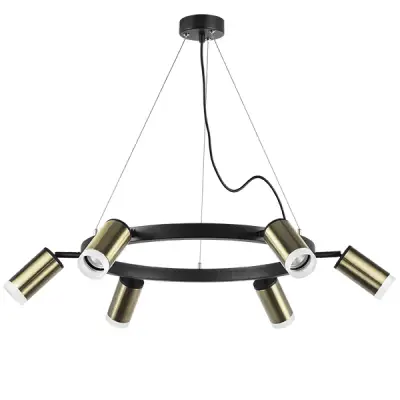 LR0163160 Люстра RULLO 6х50W GU10 ЧЕРНЫЙ/БРОНЗА (571016+214431-6+202430-6)