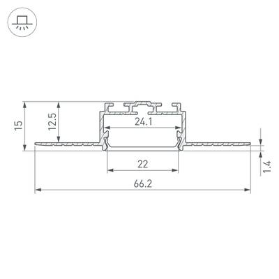 Профиль PLS-LOCK-H15-F-HIDE-2000 (Arlight, Алюминий)