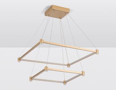 Светильник подвесной светодиодный FL5599/2+8 GD золотой 60W 3000K/4200K/6400K 600*600*1300 (без ПДУ)