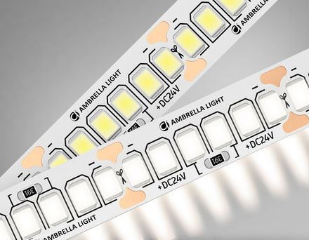 Светодиодная лента GS3302 2835 240Led/ 18W m/ 24V IP20 4500K/ 5000*10*1.2mm/ кратность резки 25mm (2 конт.)