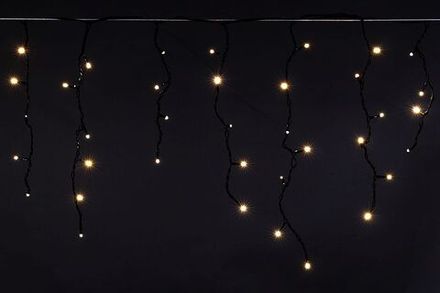 A-056AR WW светодиодная гирлянда "бахрома" 5x0.6м 180LED черный провод влагозащищен.
