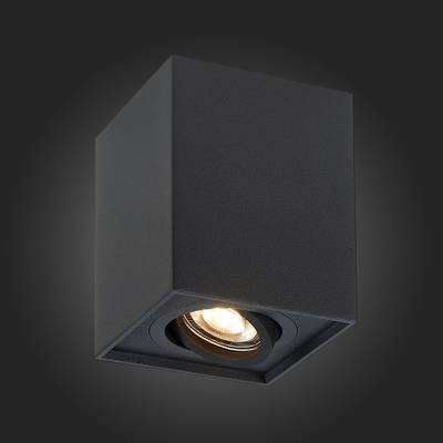 ST109.407.01 Светильник потолочный Мат. черный GU10 1*50W  L100xW100xH123 220V Без ламп