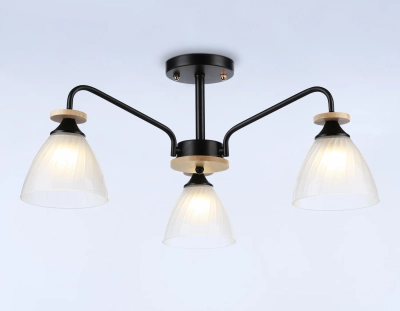 Светильник подвесной TR9564/3 BK/FR черный/белый матовый E27/3 max 40W D620*250