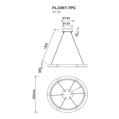 Люстра подвесная Sauvage FL1097-7PC, LED