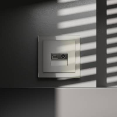 VLS060704 Розетка телевизионная встраиваемая VOLTUM S70 TV+RJ45 кат. 6, (шелк). (ТМ Maytoni)