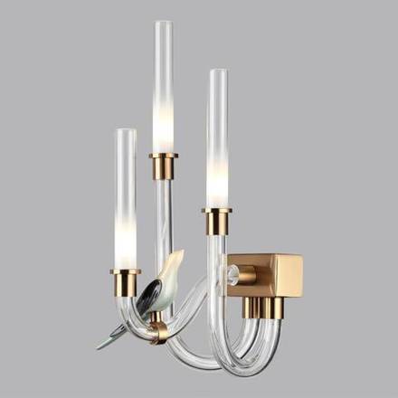 5431/6WL L-VISION ODL_EX24 093 золотой(под латунь)/белый градиент/беж./зеленый/ металл/стекло/керамика Бра LED 6W 4000K LARK