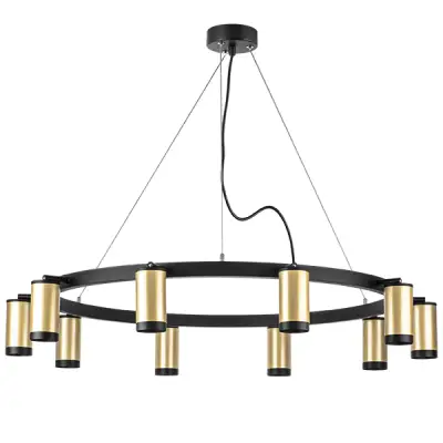 LR02040037 Люстра RULLO 10х50W GU10 ЧЕРНЫЙ/ЗОЛОТО (571020+214440-10+203437-10)