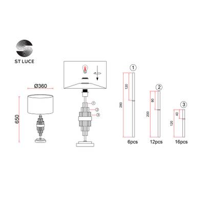 SL1002.104.01 Прикроватная лампа ST-Luce Хром/Серый E27 1*40W