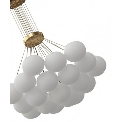 08475-19,20 Люстра Алди бронза d75 h130 E27 19*5W (в комплекте 19 белых и 1 цветной плафон)