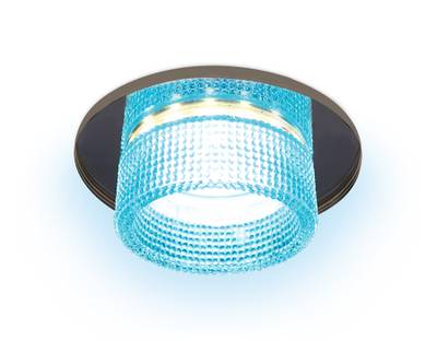 Встраиваемый точечный светильник TN351 CH/BL хром/голубой GU5.3+3W (LED COLD) D95*45