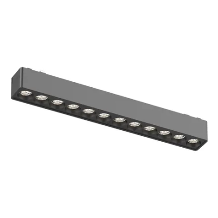 ST673.436.12 Магнитный трековый светильник Черный LED 1*12W 3000K 710Lm Ra>90 36° IP20 L230xW26xH24 48V