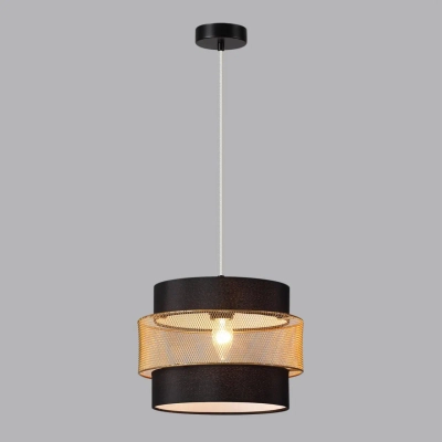 8003/1A MODERNI LN26 312 черный/черный, золотой металл/металл, текстиль Подвес Е27 60W 220V ANIMAISA