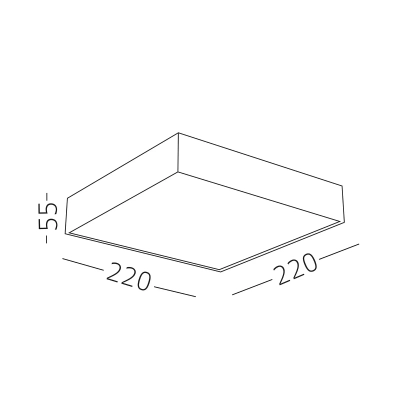 ST608.432.27 Светильник потолочный Черный LED 1*27W 3000K 2 160Lm Ra>90 120° IP20 L220xW220xH55 220V