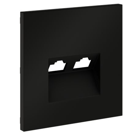 VLS001408 Накладка для розетки компьютерной двойной RJ45+RJ45 кат.6, S70 (черный матовый). (ТМ Maytoni)
