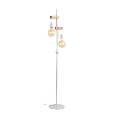 SL1142.505.01 Торшер Белый, Светлое дерево E27 2*60W