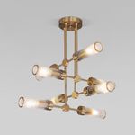 Умный потолочный светильник со стеклянными плафонами 60166/8 латунь