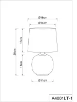 Декоративная настольная лампа Arte Lamp MERGA A4001LT-1GO, 1хE14