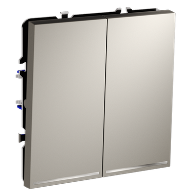 VLS020403 Проходной переключатель встраиваемый VOLTUM S70 двухклавишный с подсветкой 10А, (кашемир) (ТМ Maytoni)