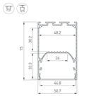 Профиль LINE-S-5075-2000 BLACK (Arlight, Алюминий)