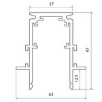 ST004.439.12 Шинопровод магнитный встраиваемый под ГКЛ 12мм ST-Luce Черный Длина 3 000мм
