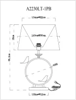 Декоративная настольная лампа Arte Lamp RIZZI A2230LT-1PB, 1хE27