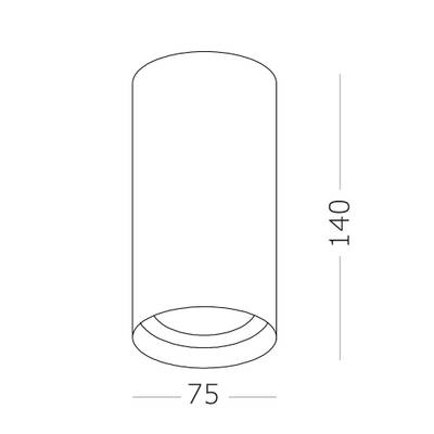 ST157.542.15 Светильник потолочный Белый LED 1*15W 4000K 1 200Lm Ra&gt;90 60° IP44 D75xH140 220-265V