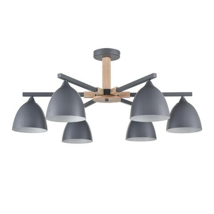 8096/6C MODERNI LN26 339 серый/серый металл, дерево/металл Люстра потолочная Е27 6*60W 220V COLANGE