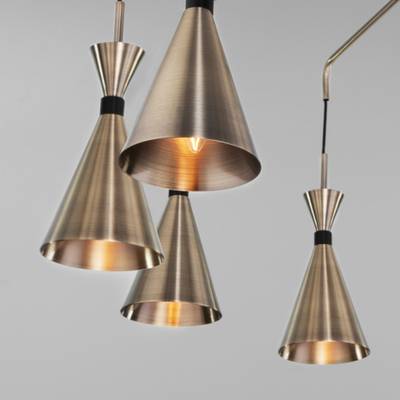 Умная люстра в стиле лофт 316/10 латунь / черный