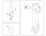 Светильник подвесной LH58112/3 BK/LW/SM черный/светлое дерево/дымчатый E14*3 max 40W D270*1200