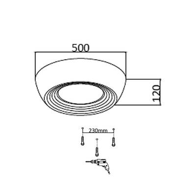 7716/54L AVRA LED SN 24 Светильник металл/акрил/белый/черный LED 54Вт 3000-6500К D500 IP20 пульт ДУ CRONUS