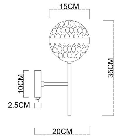 Бра Arte Lamp DELACRUA A7770AP-1PB, 1хE14
