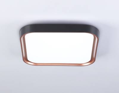 Потолочный светодиодный светильник FZ1265 BK/PGD черный/золото розовое 18W 5000K 250*250*60 (Без ПДУ)
