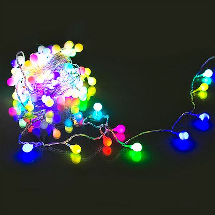 A-002 LED RGB гирлянда светодиодная 10м 100LED c насадками "шарик"