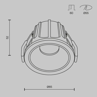 Встраиваемый светильник Альфа / Alfa LED 10 Вт 3000 К 36°, DL043-01-10W3K-RD-WB. TM Maytoni