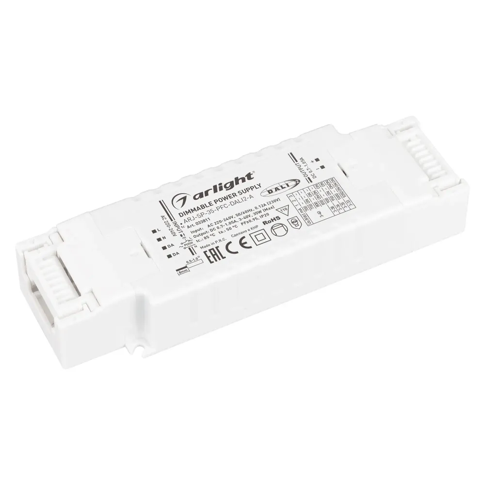 Блок питания ARJ-SP-35-PFC-DALI2-A (35W, 3-40V, 0.7-1.05 A) (Arlight, IP20 Пластик, 5 лет) Блок питания ARJ-SP-35-PFC-DALI2-A (35W, 3-40V, 0.7-1.05 A) (Arlight, IP20 Пластик, 5 лет)