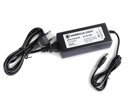 Блок питания для светодиодной ленты с вилкой 12V 48W 4A IP20 100-240V 130*58*35 GS8520