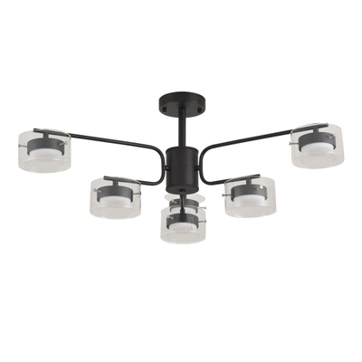 8349/6C COMFI LN26 232 черный/прозрачный, металл/стекло Светильник потолочный LED GX53 6*7W 220V NATALINA