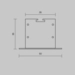 Комплект заглушек (для профиля 50×35) 2 шт., ALM-5035T-B-EC 642035. TM Maytoni