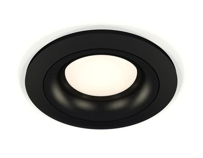 Комплект встраиваемого светильника XC7622002 SBK/PBK черный песок/черный полированный MR16 GU5.3 (C7622, N7011)