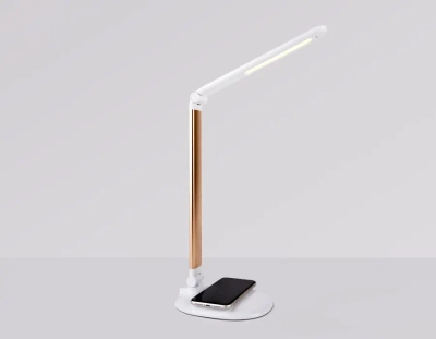Светодиодная настольная лампа с беспроводной зарядкой DE525 GD золото LED 3000-6400K 7W