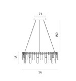 Подвесная люстра Divinare ROTONDO 1019/02 SP-46, 1хLED