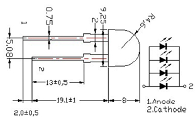 Светодиод ARL-10080UWC4-80 (Arlight, 10мм (круглый))