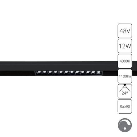 Магнитный трековый светильник Arte Lamp LINEA 0.1-10V A4684PL-1BK, 1хLED
