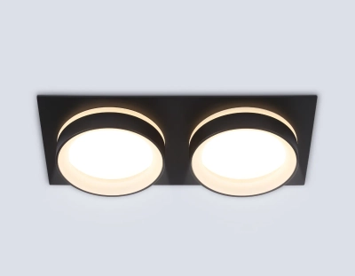 Светильник встраиваемый TN6712/2 BK черный IP44 GX53/2 max 15W 210*105*45