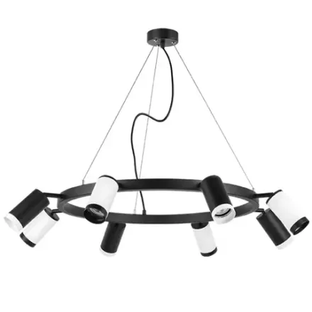 LR01837436476 Люстра RULLO 8х50W GU10 ЧЕРНЫЙ/БЕЛЫЙ (571018+214437-4+214436-4+203437-4+203436-4)