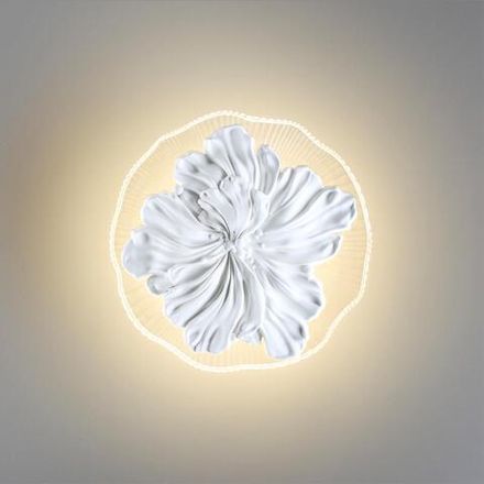 6614/8WL HIGHTECH ODL24 365 белый/гипс/акрил/прозр. стекло Настенный светильник IP20 LED 8W 3000K 220V FIORE