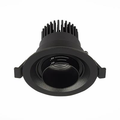 ST701.438.07 Св-к встр. Zoom Черный LED 1*7W 3000K 560Lm Ra 15°-60° IP20 D90xH65 170-240V